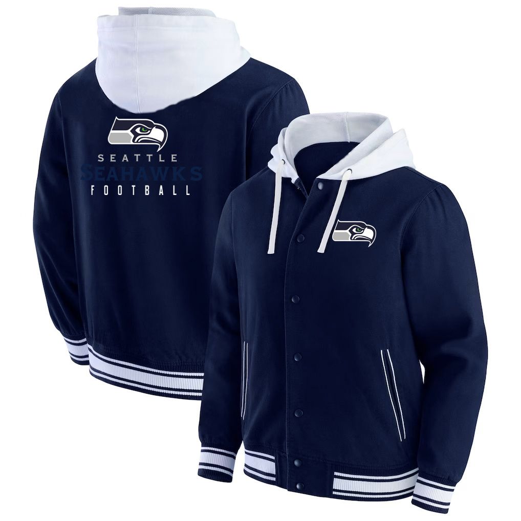 Men 2026 NFL Seattle Seahawks  jacket hoodie Blue 011